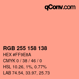 Color code: RGB 255 158 138 | qconv.com