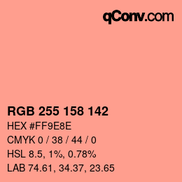 Color code: RGB 255 158 142 | qconv.com