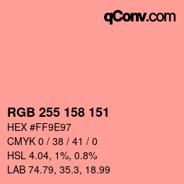 カラーコード: RGB 255 158 151 | qconv.com