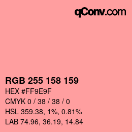 Color code: RGB 255 158 159 | qconv.com