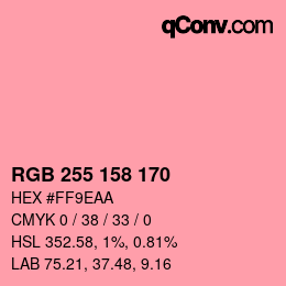 Color code: RGB 255 158 170 | qconv.com