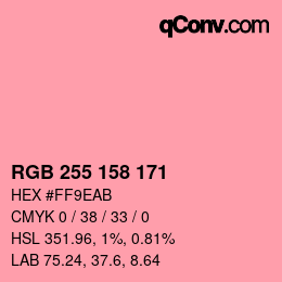 Color code: RGB 255 158 171 | qconv.com