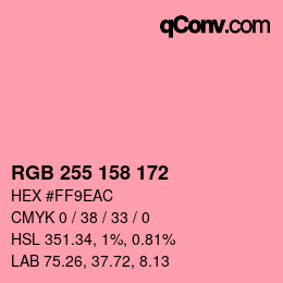 颜色代码: RGB 255 158 172 | qconv.com