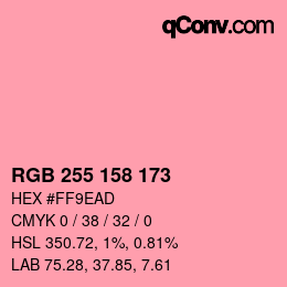 Color code: RGB 255 158 173 | qconv.com