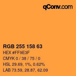 カラーコード: RGB 255 158 63 | qconv.com