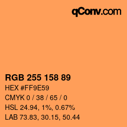 Color code: RGB 255 158 89 | qconv.com