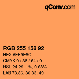 颜色代码: RGB 255 158 92 | qconv.com