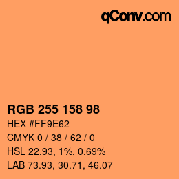 カラーコード: RGB 255 158 98 | qconv.com