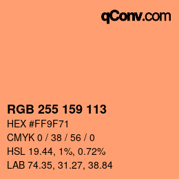 颜色代码: RGB 255 159 113 | qconv.com