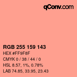 カラーコード: RGB 255 159 143 | qconv.com