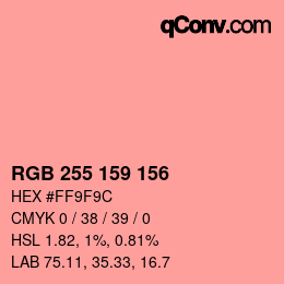 Color code: RGB 255 159 156 | qconv.com