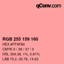 Color code: RGB 255 159 160 | qconv.com