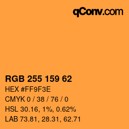 颜色代码: RGB 255 159 62 | qconv.com