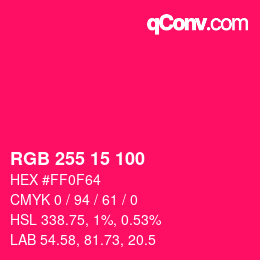 Color code: RGB 255 15 100 | qconv.com