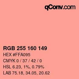 Color code: RGB 255 160 149 | qconv.com