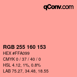 Color code: RGB 255 160 153 | qconv.com