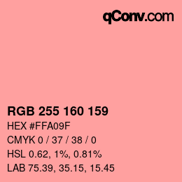 Color code: RGB 255 160 159 | qconv.com