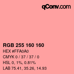 Color code: RGB 255 160 160 | qconv.com