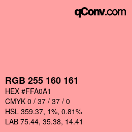 Color code: RGB 255 160 161 | qconv.com