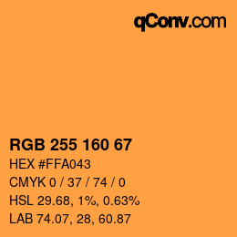 Color code: RGB 255 160 67 | qconv.com