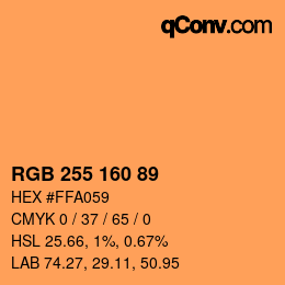 Color code: RGB 255 160 89 | qconv.com