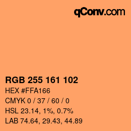 Color code: RGB 255 161 102 | qconv.com