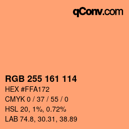 Color code: RGB 255 161 114 | qconv.com