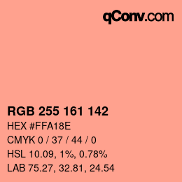 Color code: RGB 255 161 142 | qconv.com