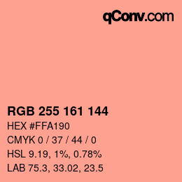 Color code: RGB 255 161 144 | qconv.com