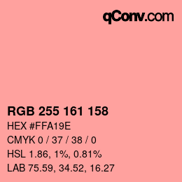 Color code: RGB 255 161 158 | qconv.com