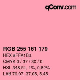 颜色代码: RGB 255 161 179 | qconv.com