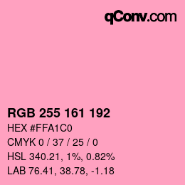 Farbcode: RGB 255 161 192 | qconv.com