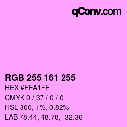 Color code: RGB 255 161 255 | qconv.com