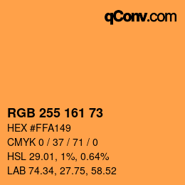 カラーコード: RGB 255 161 73 | qconv.com