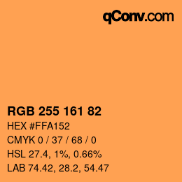 Color code: RGB 255 161 82 | qconv.com