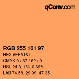 Color code: RGB 255 161 97 | qconv.com