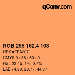 カラーコード: RGB 255 162.4 103 | qconv.com