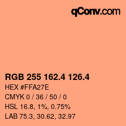 カラーコード: RGB 255 162.4 126.4 | qconv.com