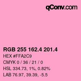 カラーコード: RGB 255 162.4 201.4 | qconv.com
