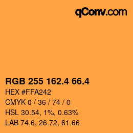 カラーコード: RGB 255 162.4 66.4 | qconv.com