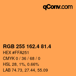 カラーコード: RGB 255 162.4 81.4 | qconv.com