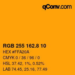 Color code: RGB 255 162.8 10 | qconv.com