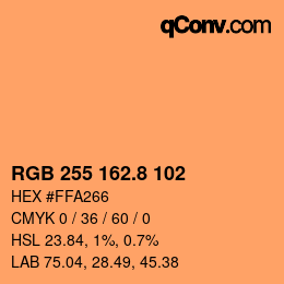 Color code: RGB 255 162.8 102 | qconv.com