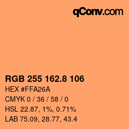 Color code: RGB 255 162.8 106 | qconv.com