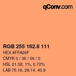 Color code: RGB 255 162.8 111 | qconv.com