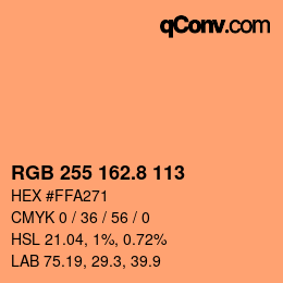 Color code: RGB 255 162.8 113 | qconv.com