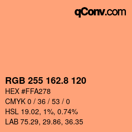 カラーコード: RGB 255 162.8 120 | qconv.com