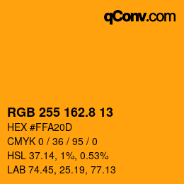Color code: RGB 255 162.8 13 | qconv.com