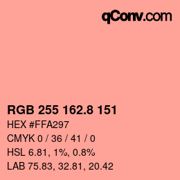 Color code: RGB 255 162.8 151 | qconv.com
