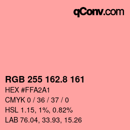 Color code: RGB 255 162.8 161 | qconv.com